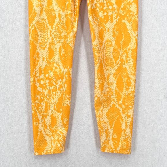CARBON38 High Rise 7/8 Leggings Womens Medium Kumquat Yellow Snake Python - Picture 10 of 16